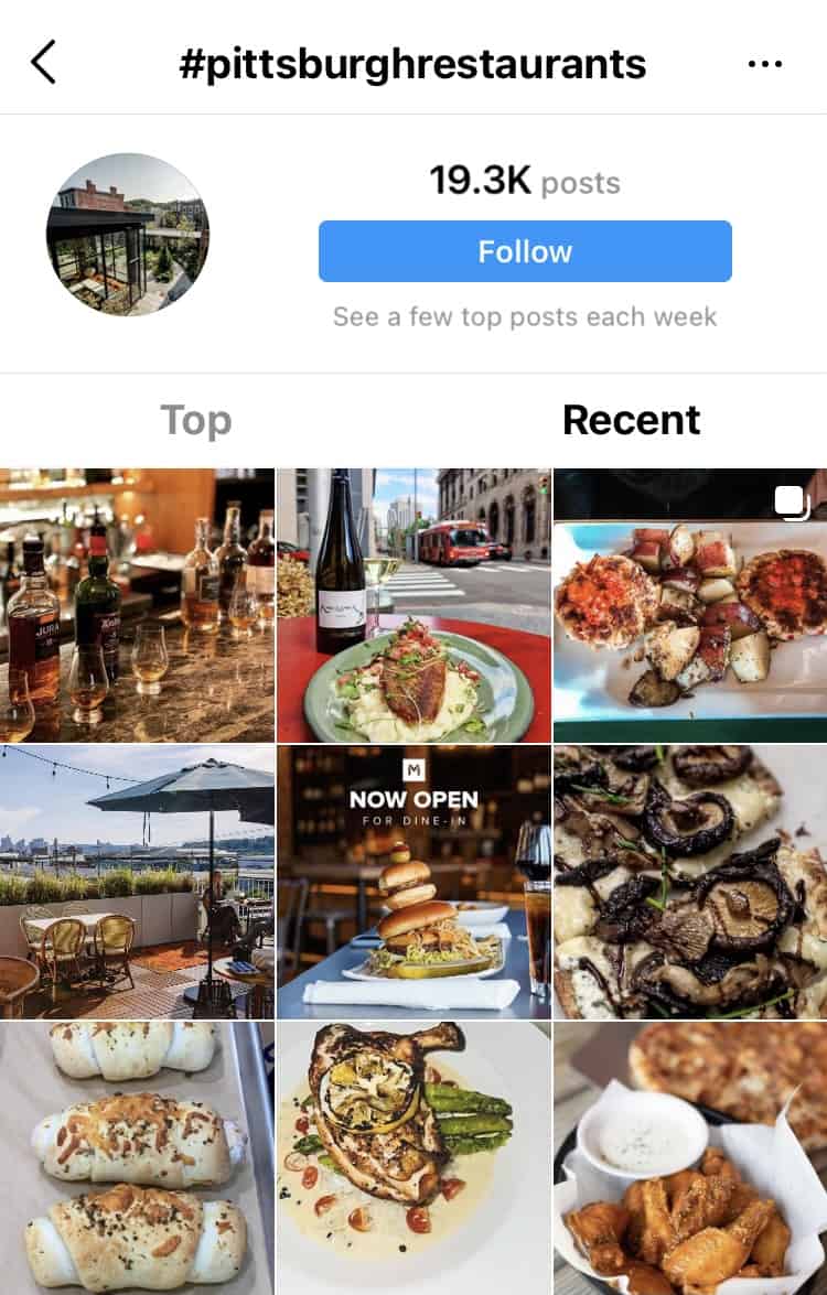 Hashtag Pittsburgh Restaurants search results with recent images